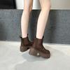 Fashion Full of Diamonds and Trifle Soles 2025 Autumn and Winter New Heightened British Style Chelsea Booties