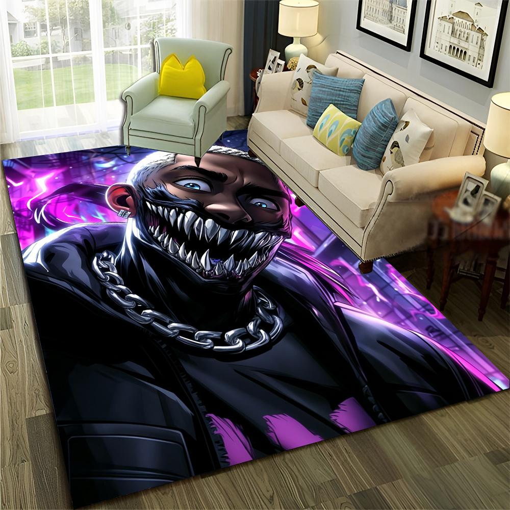 3D Top Rapper Legende Star Kunst Cartoon Hip Hop Teppich für Schlafzimmer Wohnzimmer Sofa Zuhause Fußmatte Dekor,großer Spiel-Rutschfester Bodenbelag