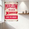 Marlow Milker Vintage Farm Metal Sign Saves The Udders Rustic Rusty Farmhouse Wall Decor for Bar Pub Home Cafe