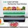 MAXDONE Vacuum Sealer Machine Food Vacuum Sealer for Food Storage Food Sealer Machine 6-in-1 for Dry/Moist Modes, Compact Design with 10 Vacuum