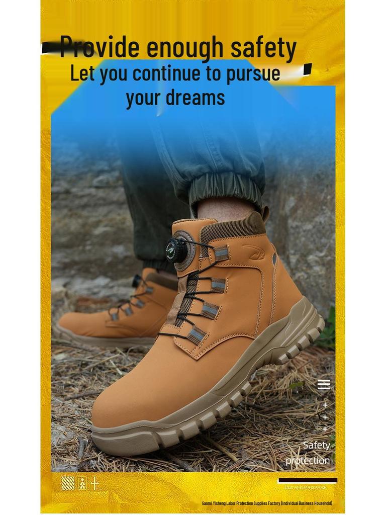 Men's Durable, Lightweight, Water-Repellent Safety Boots - Anti-Smash, Anti-Puncture Protection