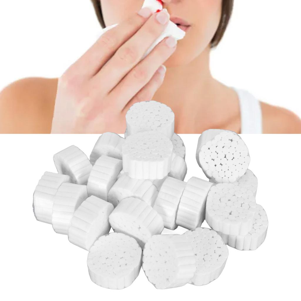 1000 pièces de rouleaux de coton dentaire Taille appropriée Très absorbants Forme Garde-saignements de nez avec pinces pour la famille Hôpital Nez