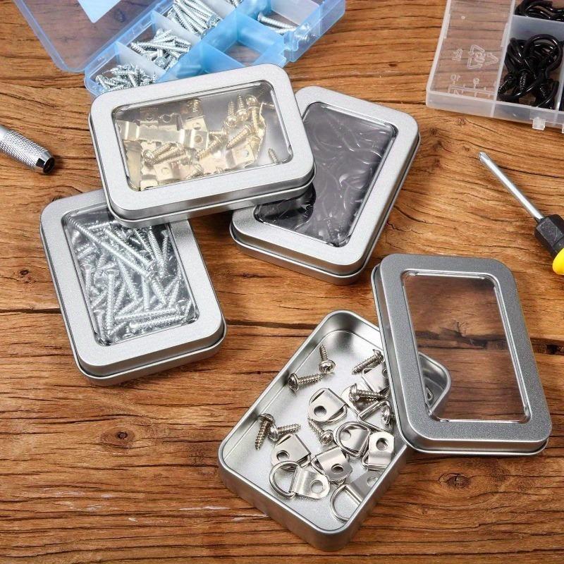 8/13/22pcs Metal Tin Boxes with Lids Transparent Top Rectangular Storage Containers for Candles Candy Gifts Ointments Treasures