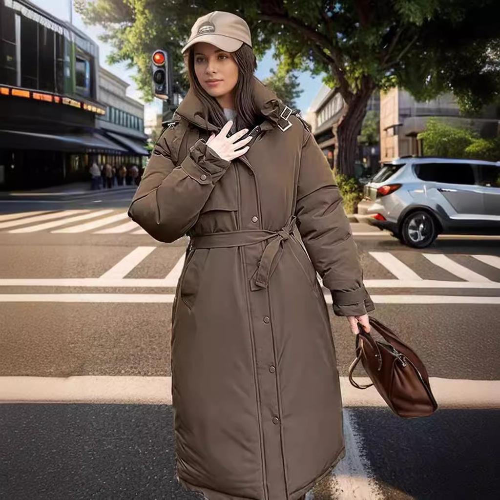 Winter New Cotton-padded Clothes Fashion Long Thickened Cotton-padded Clothes Women's Clothes Coat Trench Coat
