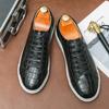 Fashionable New Men's Genuine Leather Casual Shoes Lace Up Brogue Shoes Simple White Men's Office Business Shoes Free Delivery