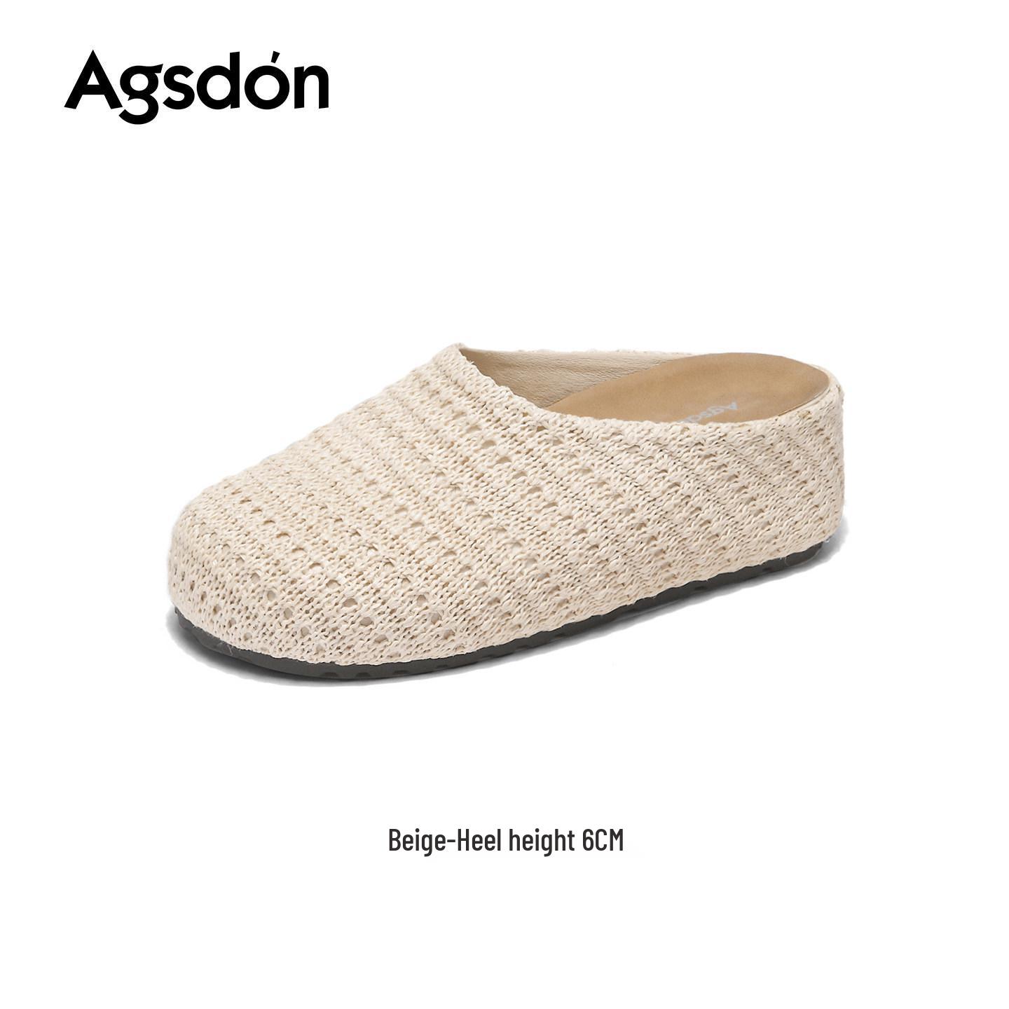 Aogushi Deng Women s Woven Headband Slip-On Sandals – New 2026 Spring/Summer Collection, Thick & Soft Sole for Outdoor Comfort 40 бежевый