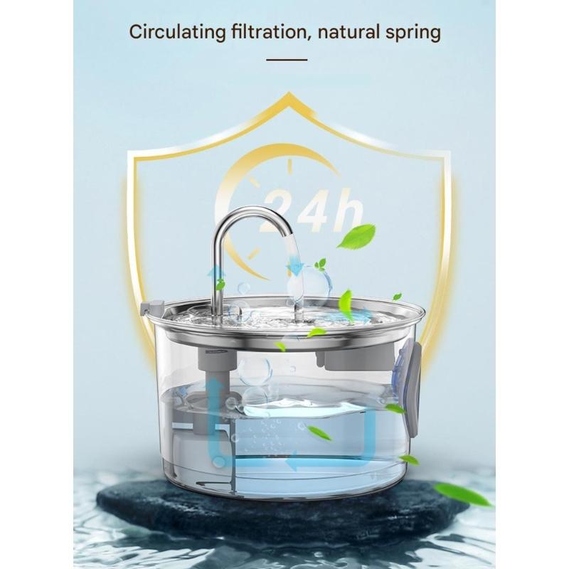 Battery Operated Pet Water Fountains Large Capacity Cats Water Dispenser for Home and Outdoor Activity