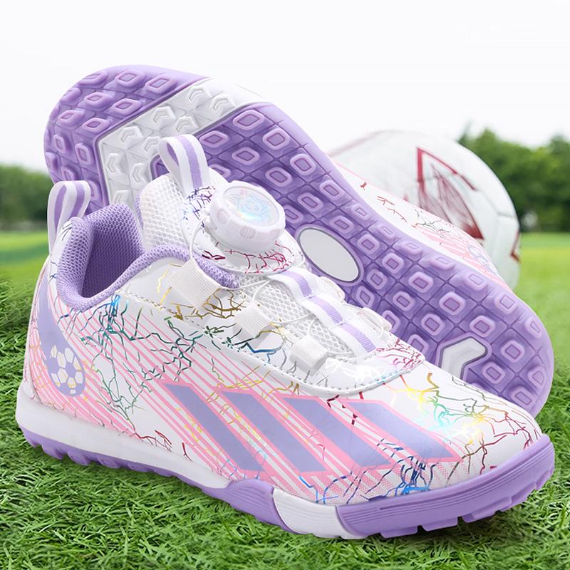 Rotary Buckle Children's Football Shoes for Preschool To Primary Competition Training