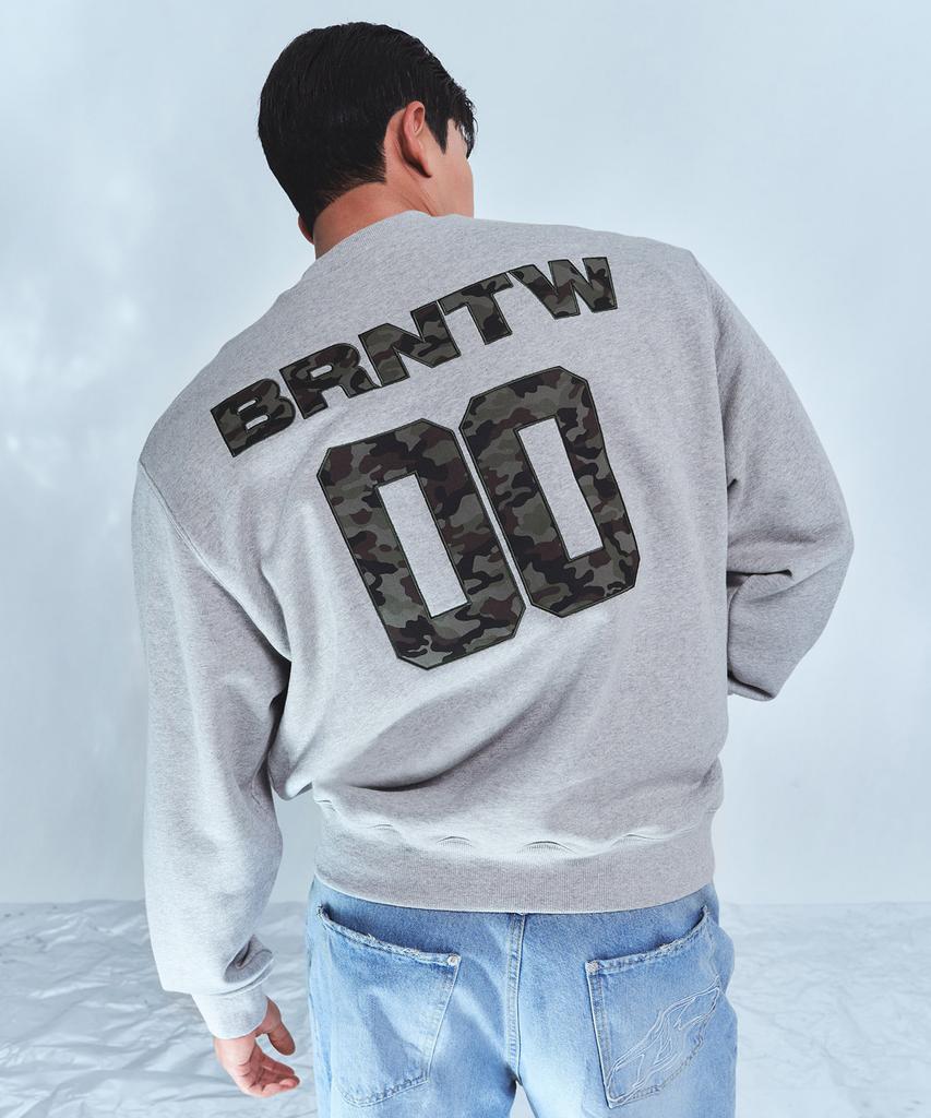 BORN TO WIN Camo Brntw Sweatshirts [Melange Grey]