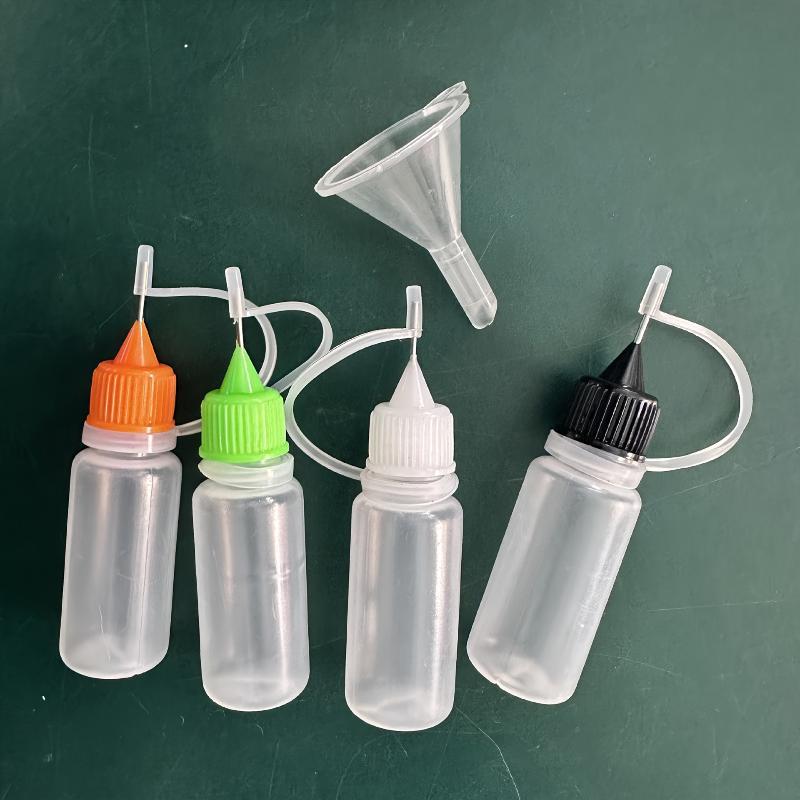 1 Set Klarplastik-Squeeze-Flaschen mit Nadelspitze und sicheren Deckeln für Klebstoff, Bastelmaterialien, Gewürze und Flüssigkeitsaufbewahrung