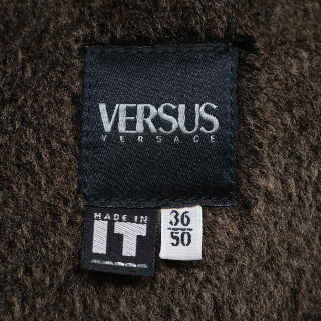 VERSUS VERSACE Mouton Rider's Jacket Jacket 36 BrownUsed