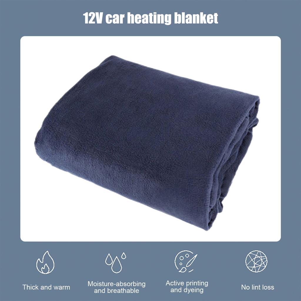 12V Travel Throw Cold Weather Fleece Cozy Heated Blanket 2 Heat Levels Electric Blanket Portable Fast Heating for Car 145x100cm