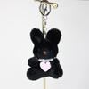 Söt Liten Kanin Nyckelring med Pärlor Pärlbeströdd Hjärta Hänge Nischad Stil Nyckelringar Väska Ryggsäck Dekoration för Flickor