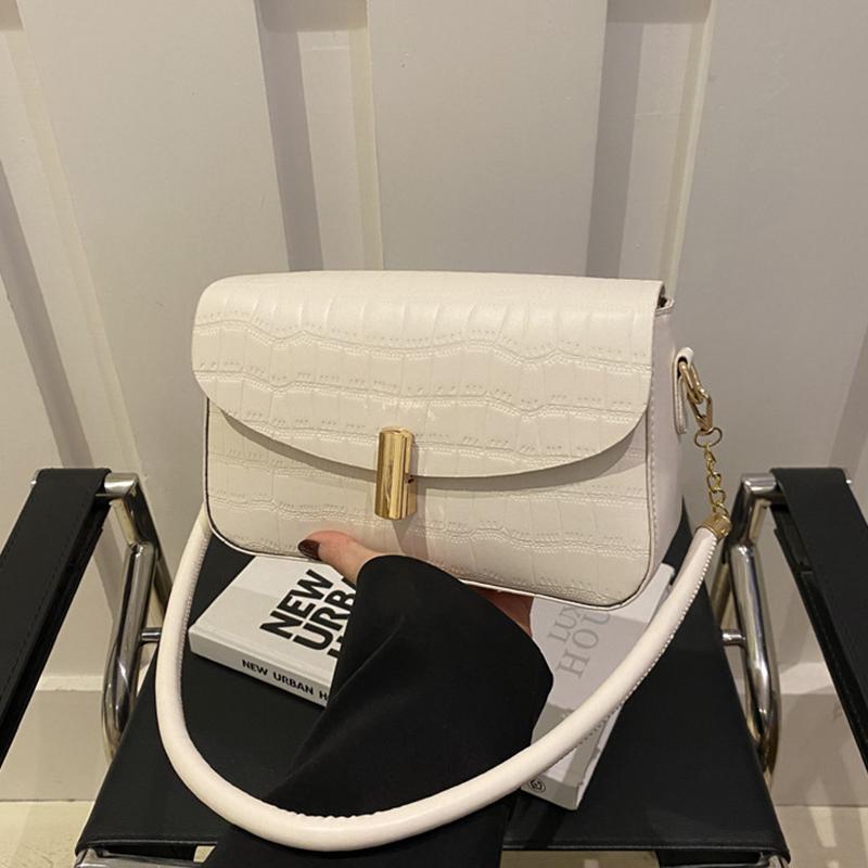 Pure Color Small Square Bag Women's Underarm Bag New Pattern Simple Commute Single Shoulder Handbag Trendy Bag