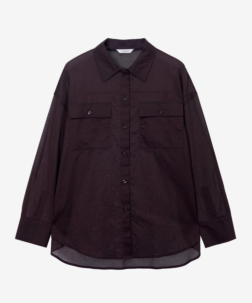 MIND BRIDGE WOMEN [W] Sheer Cotton Oversized Out-Pocket Shirt - 3 Colors