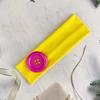 Dopamin Farbe Elastisches Kopfband Großer Knopf Yoga Haarband Modisches Polka Dot Stirnband Täglich