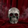 Halloween Party Zubehör Harz Totenkopf Figur, Realistisches Menschliches Kopfmodell, Gruselige Feiertagsgeschenk für Horrorfans Statue Innen Kamin Küche Gotisch