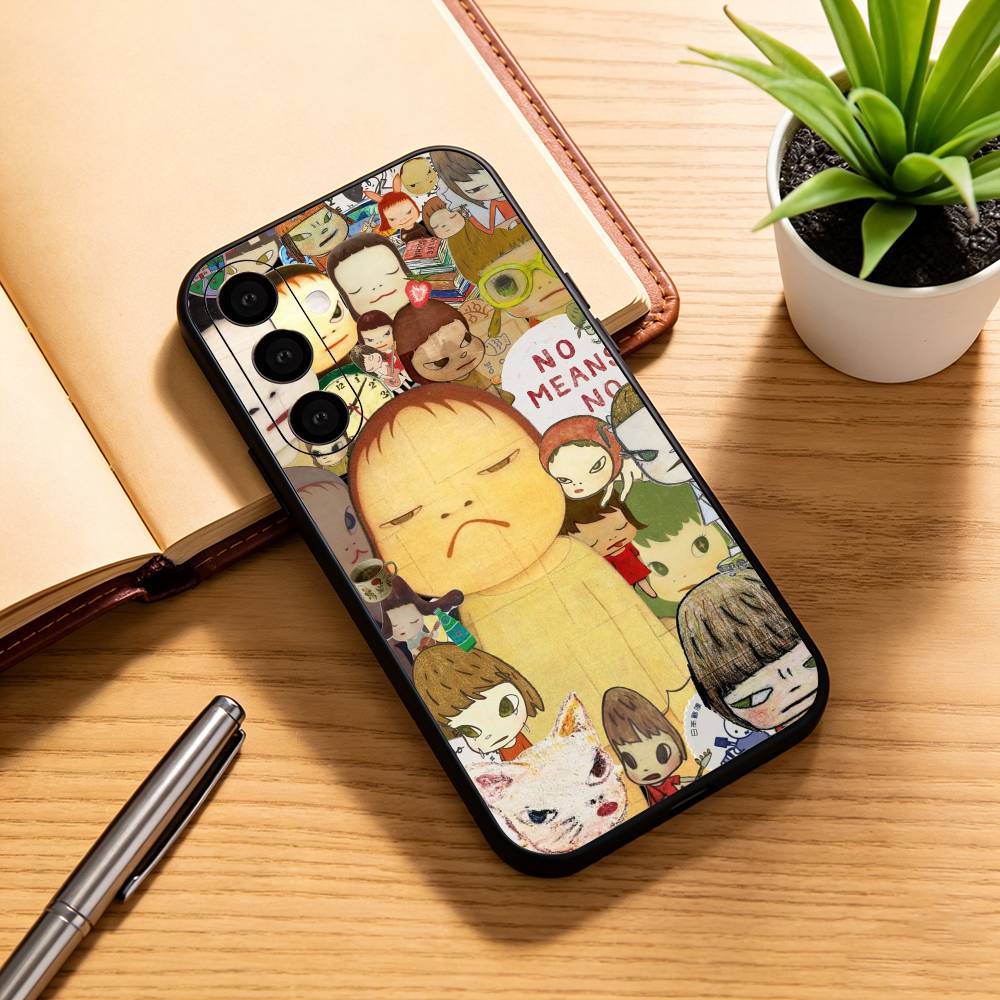 Cute Y-Yoshitomo N-Nara Phone Case For Samsung Galaxy A73,A72,A71,A70,A53,A52,A51,Soft Silicone Black Cover