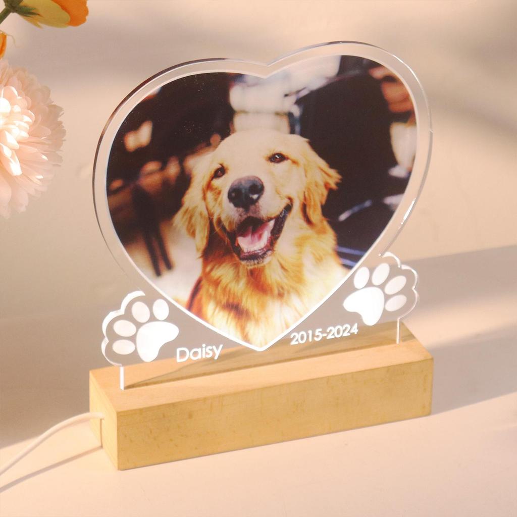Personalized Acrylic Multi-Photo Frame Dog Picture Plaque Custom Name Plaque for Honor Beloved Pet Lovers Unique Memorial Gift