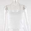 2026 Summer Women's Sleeveless Halter Ribbed Crop Tank Top