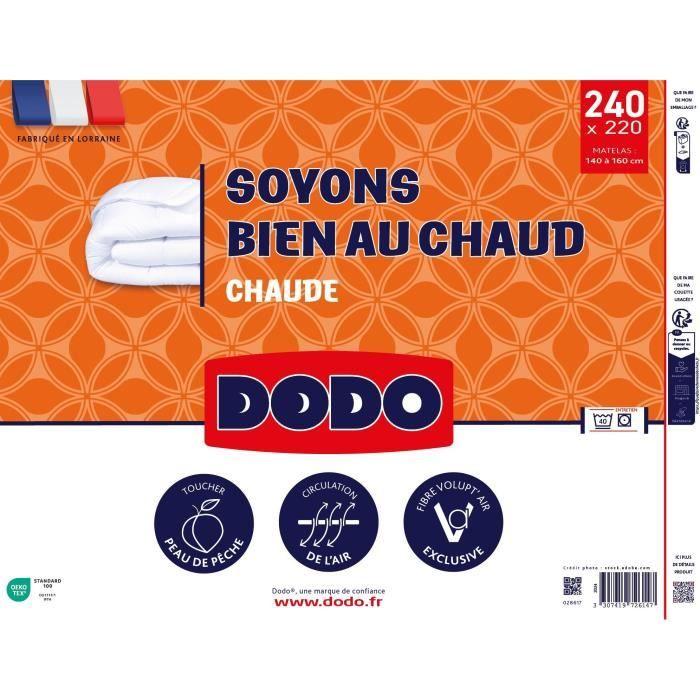 DODO - Couette - Bien au chaud - 220 x 240 - 400g/m² - VOLUPT'AIR - Blanc