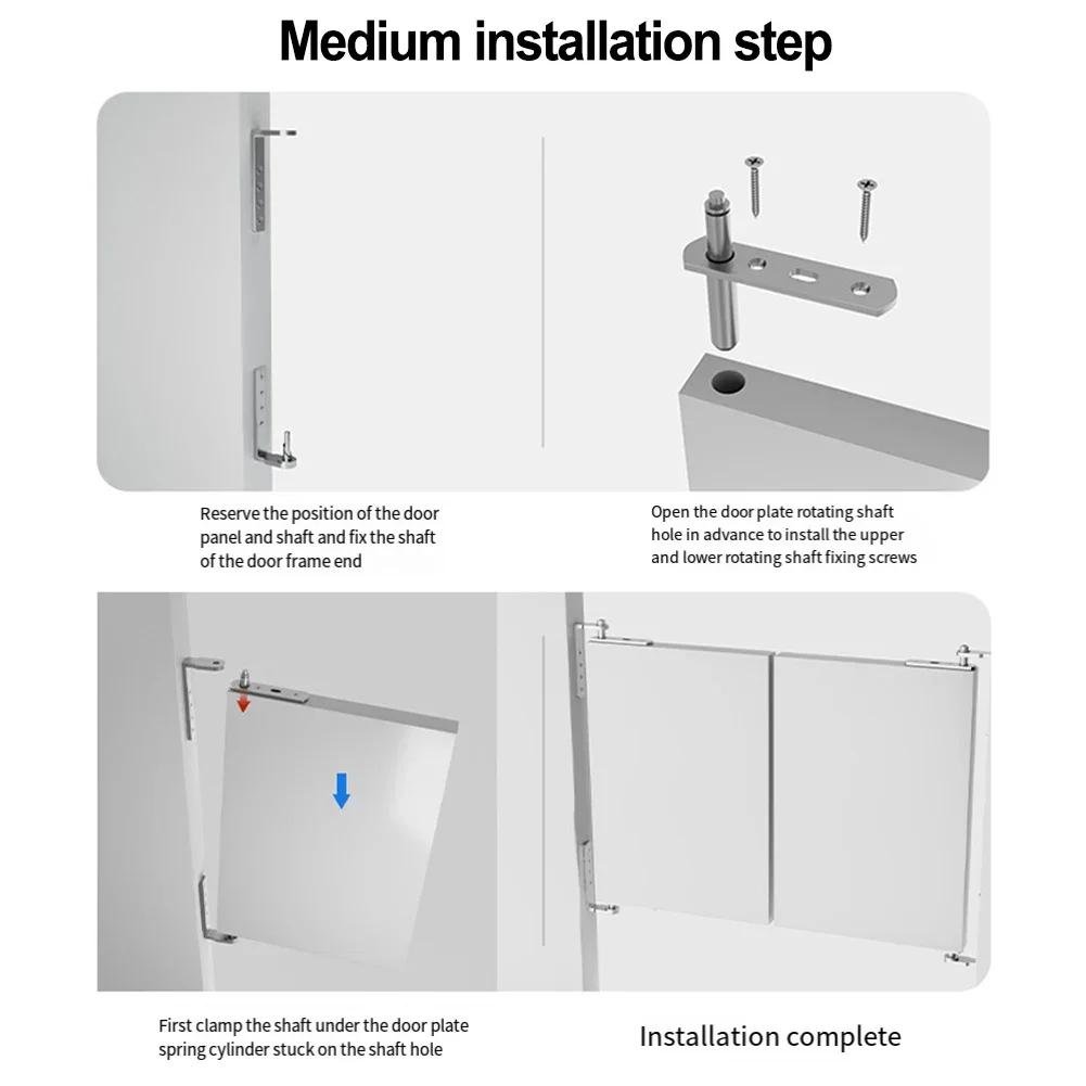 Bisagra de puerta pivotante de acero inoxidable de alta resistencia con eje giratorio de 360 grados para habitación, bisagra de puerta de madera con rebote automático.