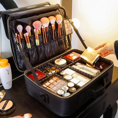 Υψηλής ποιότητας Professional Empty Makeup Organizer Professinal Women Cosmetic Case Travel Βαλίτσες Τσάντα αποθήκευσης μεγάλης χωρητικότητας