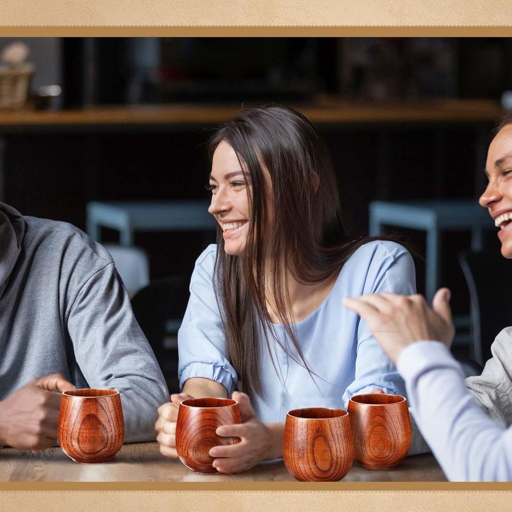 Holz Teetasse Verbrühschutz Wasserbecher Neuer dicker Bauchbecher Milch