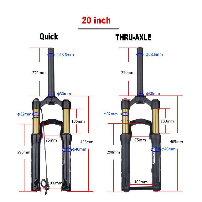 BOLANY 20inch/24inch Air Suspension Mtb Straight Manual/Remote Shock Absorber Rear Corolla Structure Design for Student‘s Bike