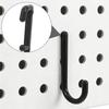 20Pcs Plastic Pegboard J Hooks Black Heavy Duty Fits 0.6x0.2inch Hole Craft Storage Hooks Kitchen Wall Organizer Display
