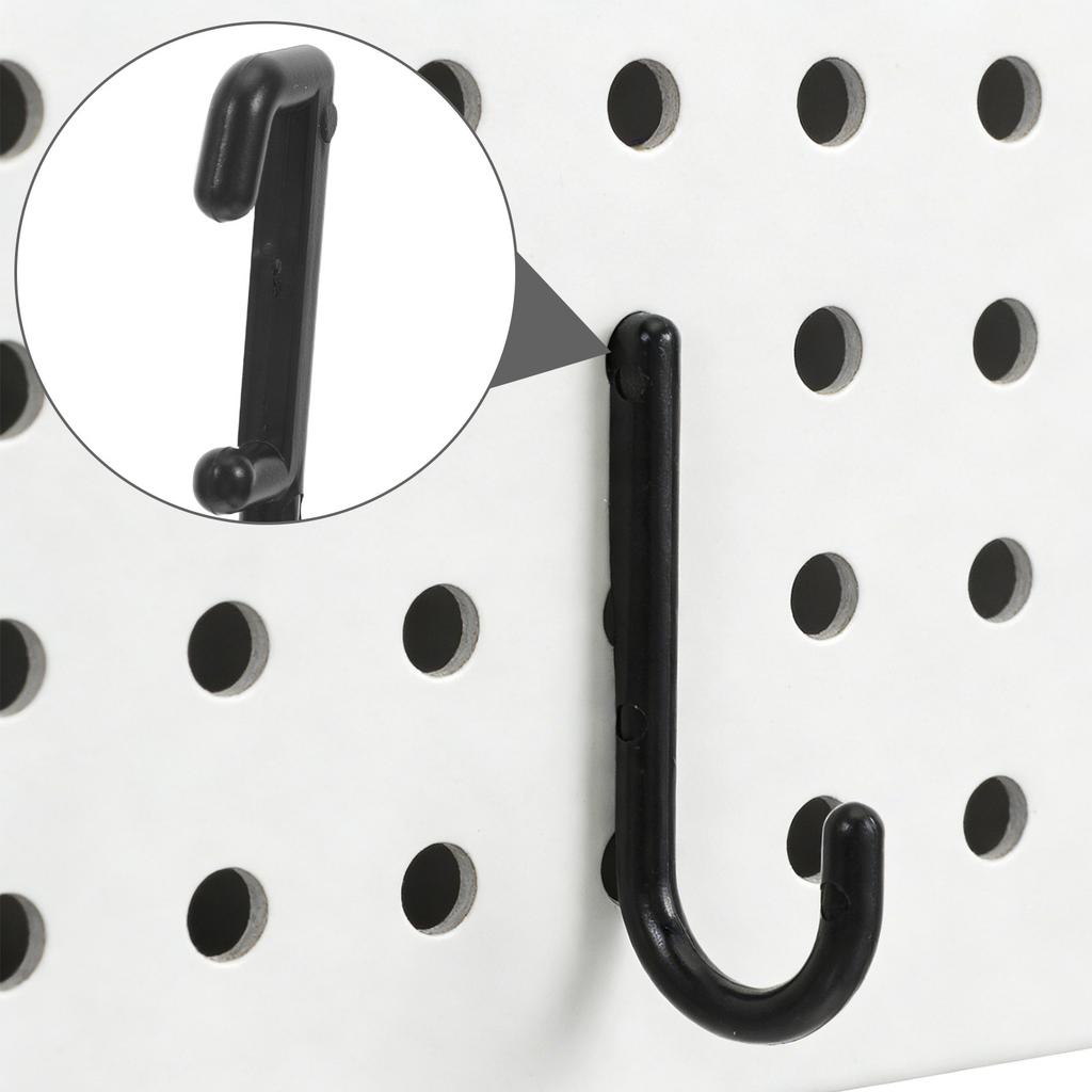 20Pcs Plastic Pegboard J Hooks Black Heavy Duty Fits 0.6x0.2inch Hole Craft Storage Hooks Kitchen Wall Organizer Display