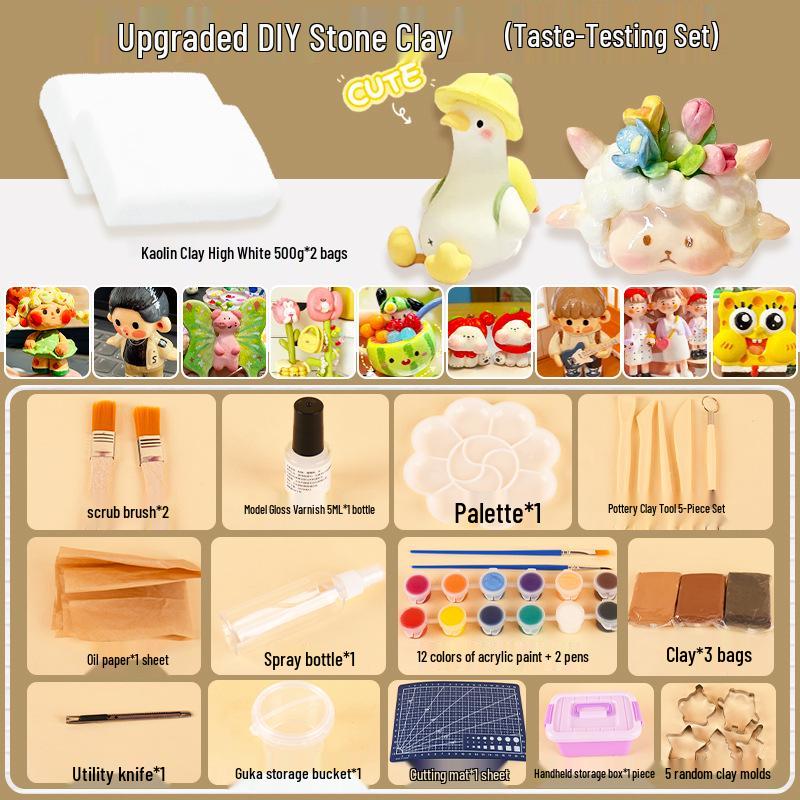 DIY Stone Clay Set: Lightweight Polymer & Colored Plasticine for Handcrafted Projects