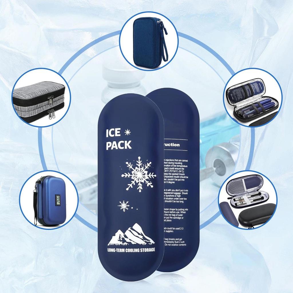 Reusable Insulin Cooler Travel Case with Ice Pack Diabetes Medicine Storage Diabetic Supplies Portable Temperature Control Bag