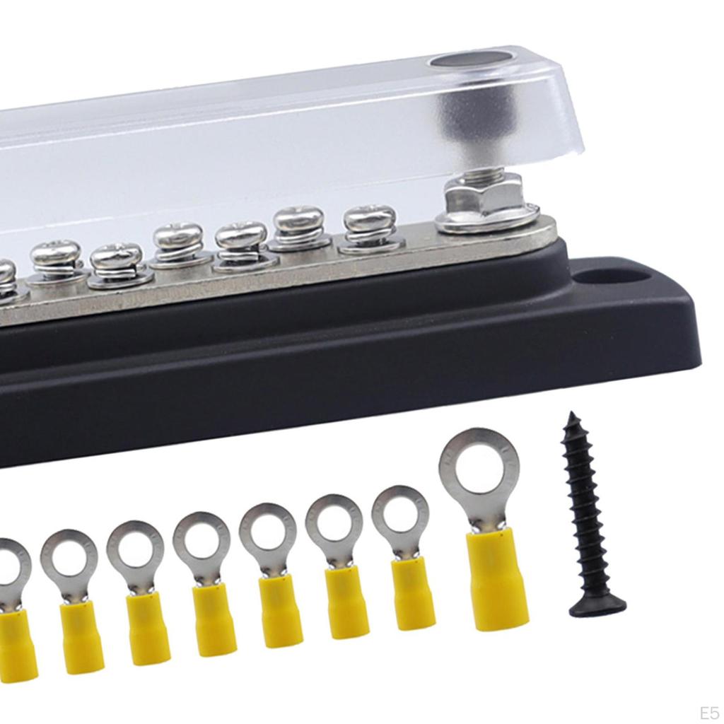 10 Terminal Bus Bar Kit Dustproof Replaces Parts Easily Install Professional with Cover AC 110-300V
