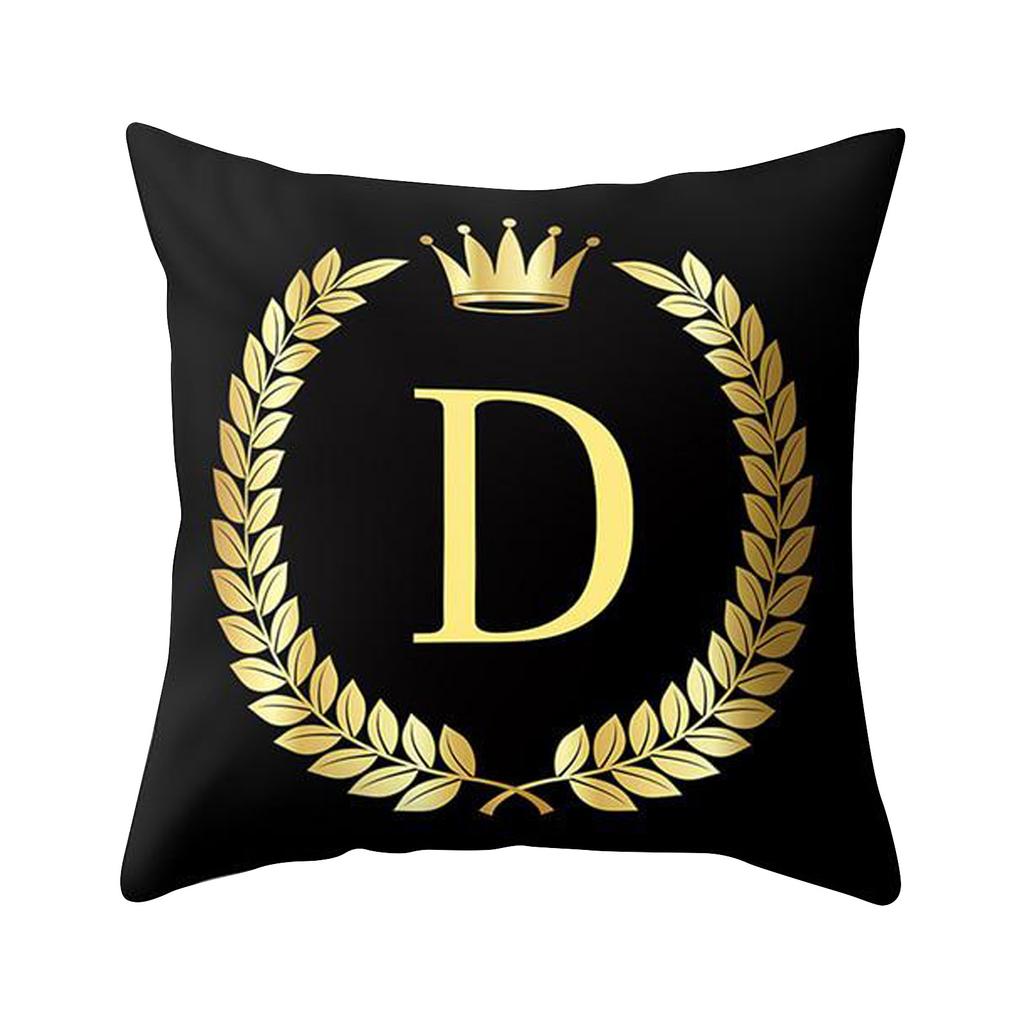 Cover Black And Gold Letter Case Sofa Cushion Cover Home Decor