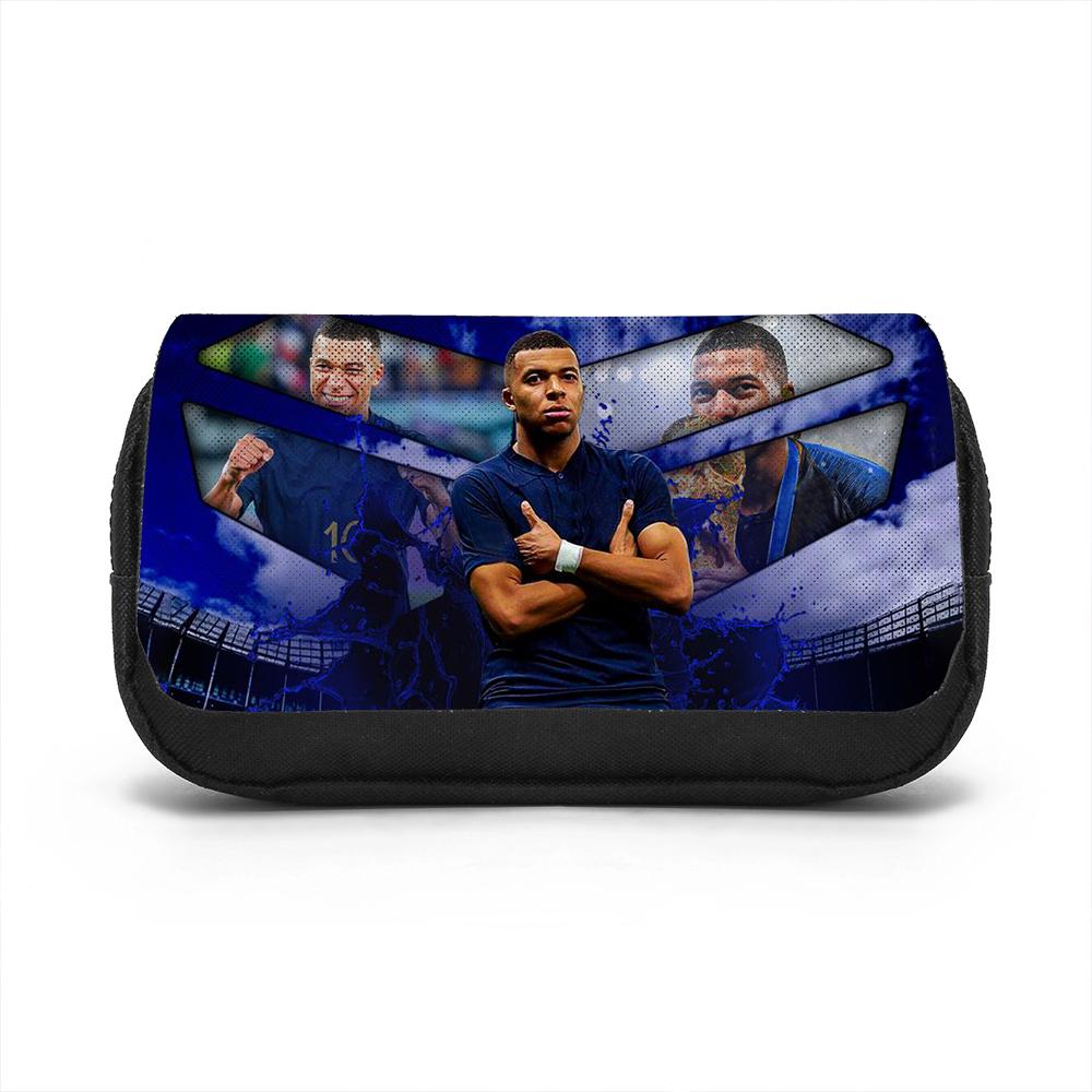 Borsa Organizer per Cancelleria di Grande Capacità M-Mbappe Astuccio a Doppio Strato Stella del Calcio Studenti Borsa per Penne