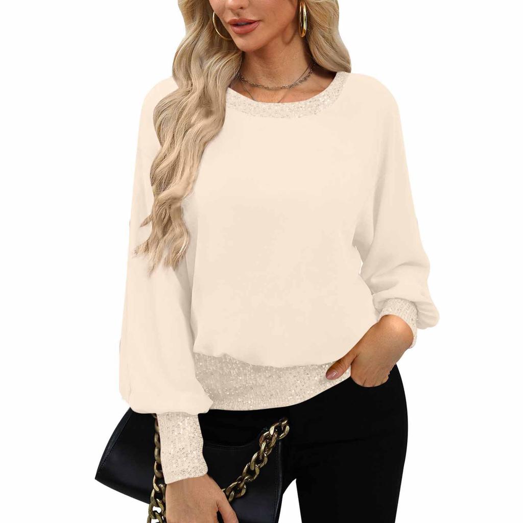 Women's Velvet Pullover Sweatshirt Casual Loose,Fit Color Long,Sleeve Top