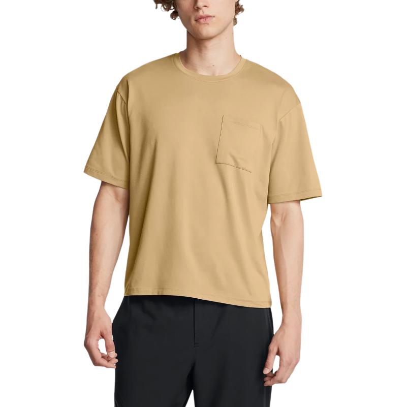 Under Armour Meridian Solid Round Neck Short Sleeve T-Shirt Men Tops Camel-Brown 1382805-263