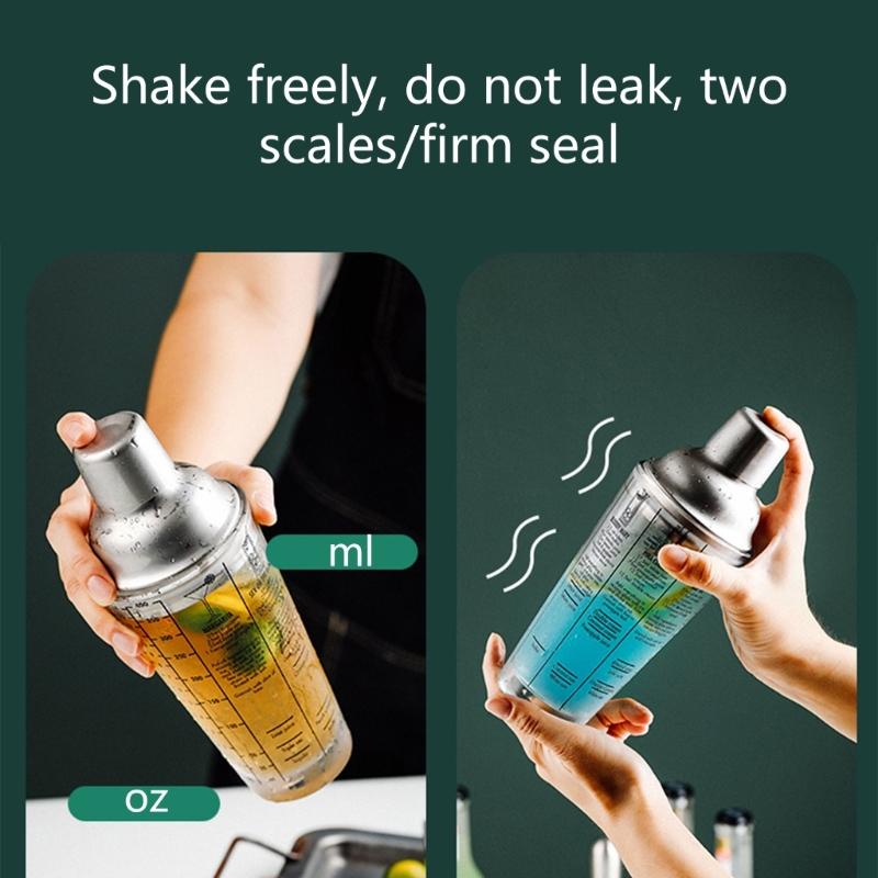 Elegant 400ml Cocktails Mixing Set Shaker Set Including Large Shaker Stirrer and Measuring Cup for Parties