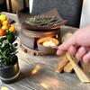 Ceramiczny Kominek do Aromaterapii Palnik do Olejków Eterycznych Podgrzewacz do Czajnika Świecznik na Podgrzewacz Zen Zestaw Palnika do Kadzideł do Zapachu Domu Medytacji Relaksacji