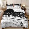 Juego de cama de 3 piezas con estampado de partitura musical, 1*funda nórdica+2*funda de almohada, para dormitorio de adolescentes y adultos, regalo de cumpleaños