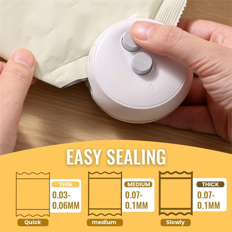 Mini Bag Sealer 2 In 1 Heat Sealer With Cutter Rechargeable Bag Sealer Portable Vacuum Food Sealer Bag Sealing Machine A+B