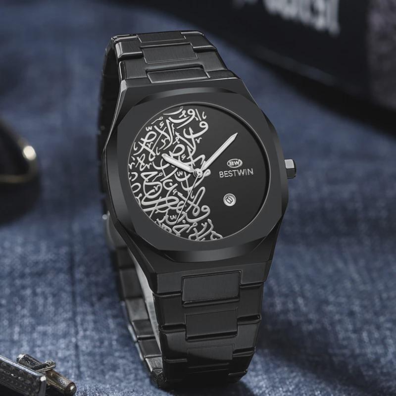 Herren Golduhren Top Marke Luxus Edelstahl Uhrenarmband Hohe Qualität Herrenuhr Kreatives Design Datum Armbanduhr