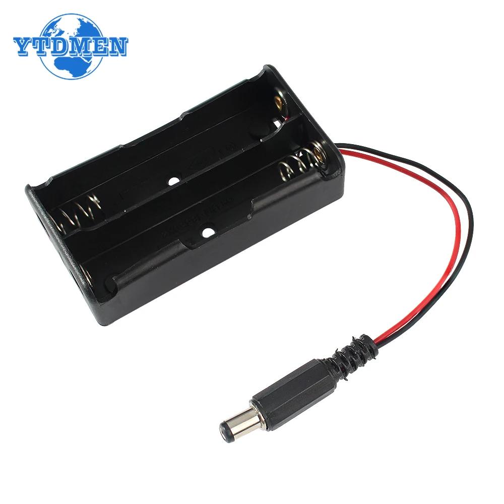 DC 2X 18650 Batteriehalterbox Batterieaufbewahrungskoffer 2 Steckplätze mit DC-Stromanschluss Reihenschaltung