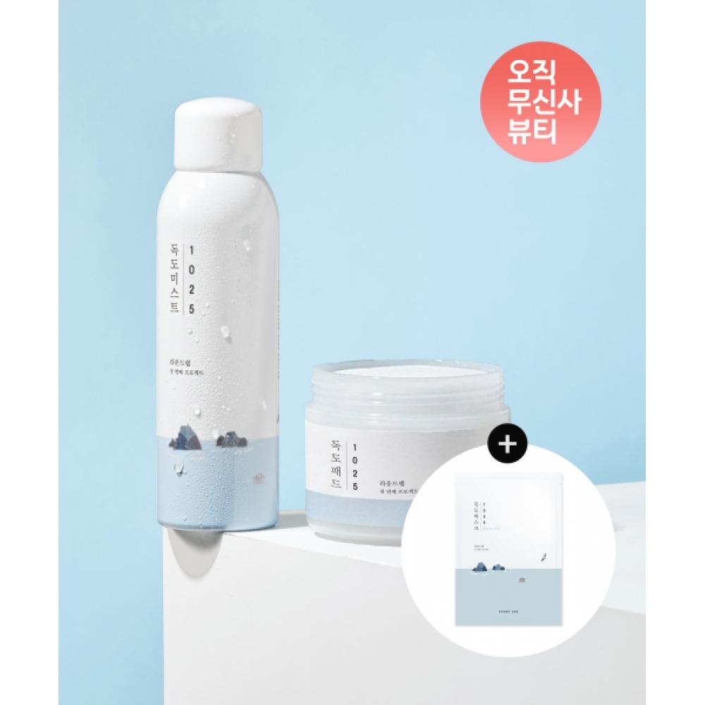 Roundlab 1025 Dokdo Moist Skin Care Set  1 Free Pad + Mist + Mask NONE