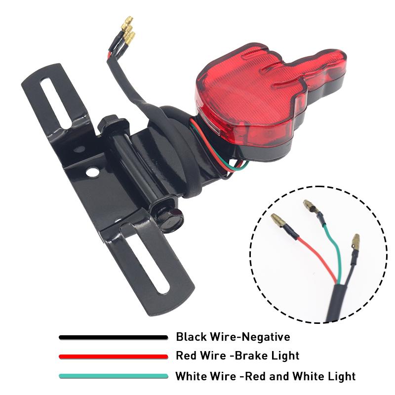 Universal Fun Motorrad Bremslicht Hinten Kennzeichen Rücklicht Retro Rot Rücklicht Rot LED Brems Zeichen