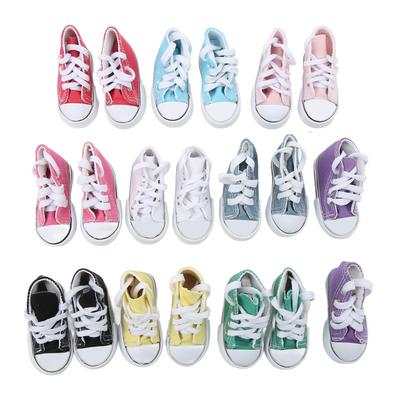 10 Paar 13 Puppen-Canvas-Schuhe 3,0 Zoll lang Sortierte Farben Rutschfeste Puppen-Plimsolls für Puppen