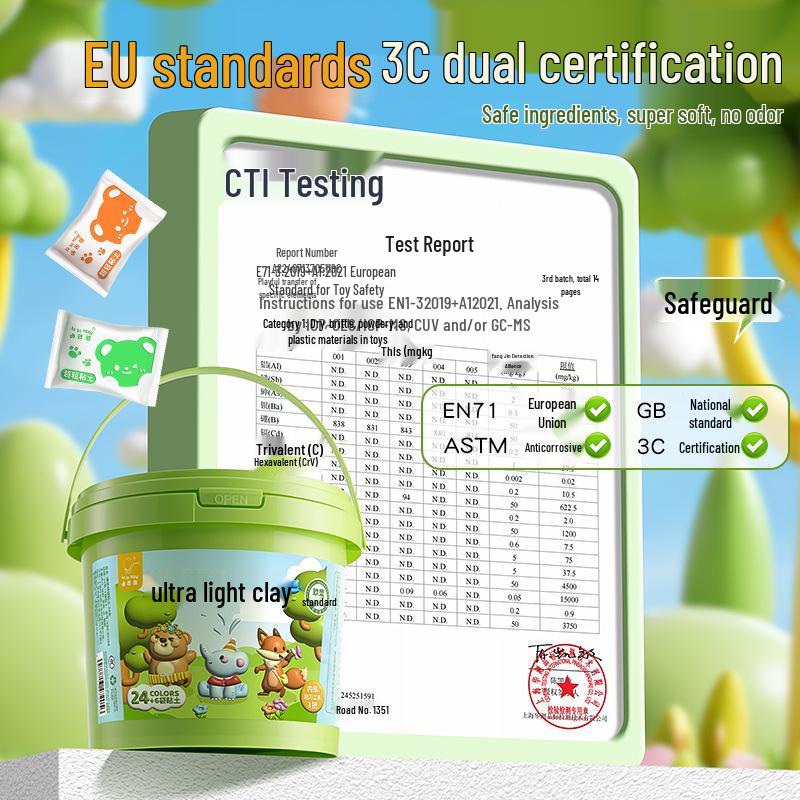 Kaba Bear Ultra-Light Children's Clay Set with Tools - Clay for Kindergarten DIY Projects.