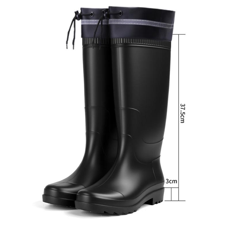 Stivali da Pioggia alla Moda da Uomo a Gambale Alto Antiscivolo Impermeabili Resistenti all'Usura per Pesca all'Aperto Lavaggio Auto Scarpe a Fondo Spesso