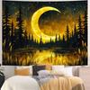 Generleo Galaxy Moon Tapestry Fantasy Forest Tapestries Tree of Life Wall Decor Psychedelic Starry Sky Tapestry Wall Hanging for Bedroom